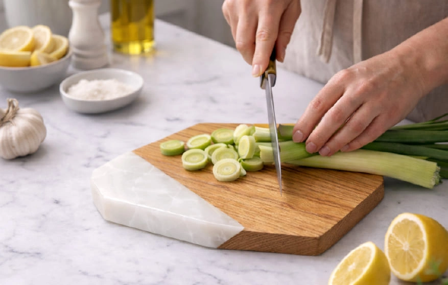 planche de présentation bois résine effet glace